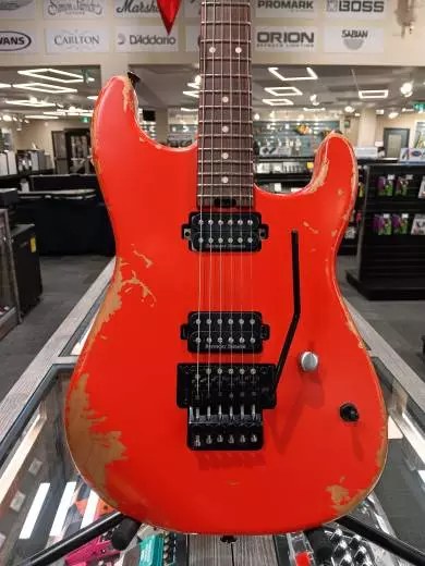 Charvel Guitars - Pro-Mod Relic San Dimas Style 1 HH FR PF, Pau Ferro Fingerboard - Weathered Orange 2