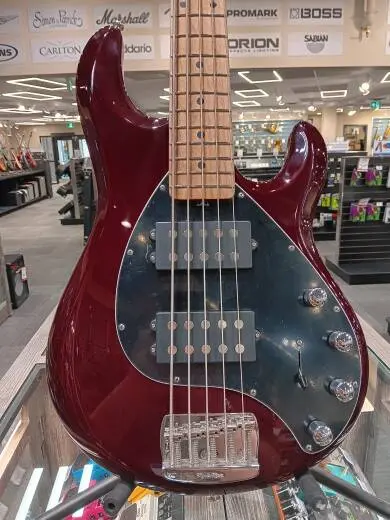 Ernie Ball Music Man - StingRay5 Special 5 HH 5-String Electric Bass with Case - Oxblood 2