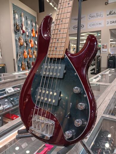 Store Special Product - Ernie Ball Music Man - StingRay5 Special 5 HH 5-String Electric Bass with Case - Oxblood