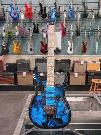 Ibanez - Steve Vai Signature JEM Premium Electric Guitar - Blue Floral