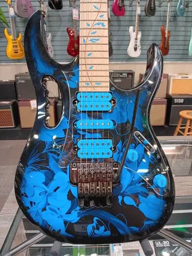 Ibanez - Steve Vai Signature JEM Premium Electric Guitar - Blue Floral 2