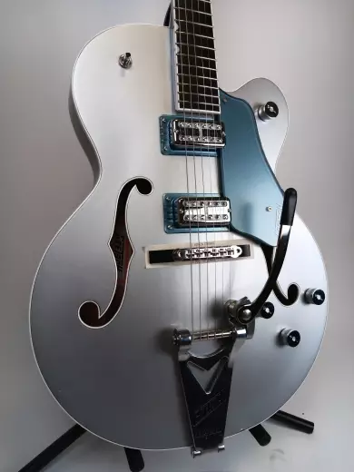 Gretsch - G6118T-140 LTD 140th Double Platinum Anniversary with Bigsby, Ebony Fingerboard - Two-Tone Pure Platinum/Stone Platinum 3