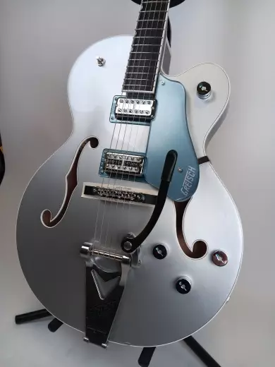 Gretsch - G6118T-140 LTD 140th Double Platinum Anniversary with Bigsby, Ebony Fingerboard - Two-Tone Pure Platinum/Stone Platinum 4