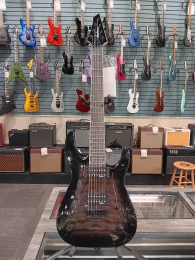Jackson Guitars - JS Series Dinky Arch Top JS22Q-7 DKA HT, Amaranth Fingerboard - Transparent Black Burst