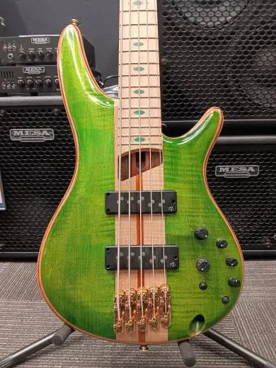 Ibanez - SR Premium 5-String Electric Bass w/Bag - Emerald Green Low Gloss 2