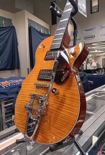 Gretsch Guitars - G6134TFM-NH Nigel Hendroff Signature Penguin, Ebony Fingerboard - Amber Flame 2