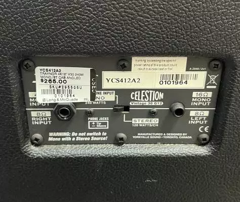 Traynor - YCS412A2 4x12 GUITAR CAB 2