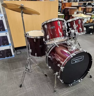 Mapex Tornado 20,10,12,14,SD, W/Hardware and Cymbals in Burgundy