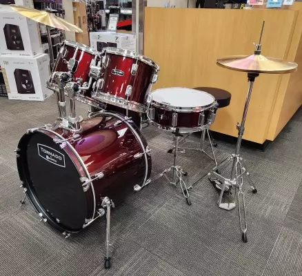 Mapex Tornado 20,10,12,14,SD, W/Hardware and Cymbals in Burgundy 2