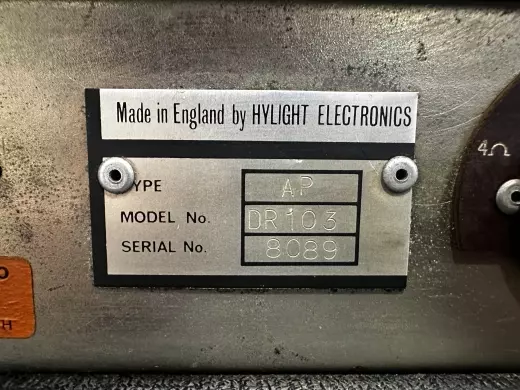 1975 Hiwatt DR103 100w Head 6