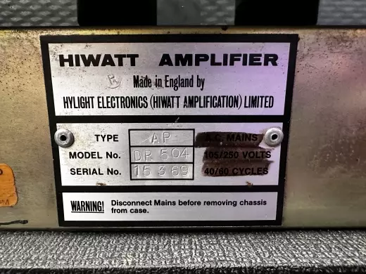 1981 HiWatt Dr504 50 Watt Head 7