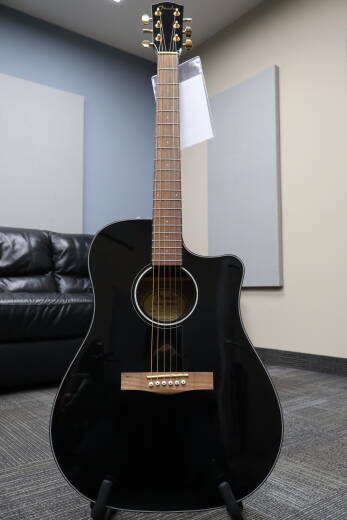 Fender CD-60SCE Dreadnought, Walnut Fingerboard - Black