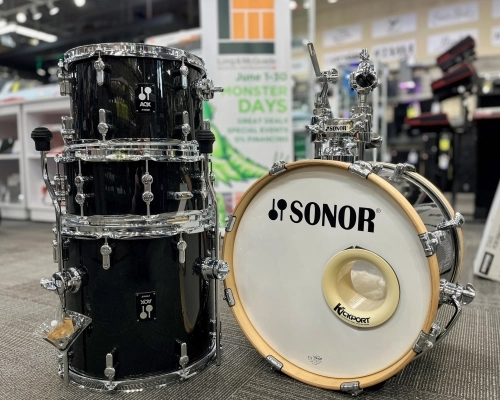Sonor - AQX Jazz 4pc Shell Pack (18,12,14,SD) - Black Midnight Sparkle