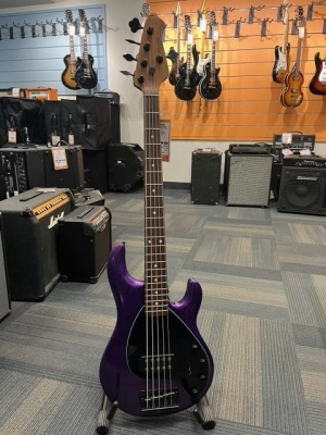 Sterling by Music Man StingRay Ray35 5 String Bass Purple Sparkle