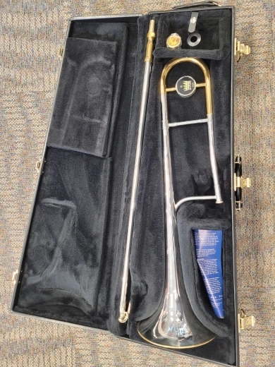 King Silver Sonic 3B Silver Bell 24 Gold Trim Tenor Trombone 5