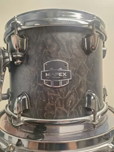 Mapex - Saturn V MH Exotic Studioease 5-Piece Shell Pack (22,10,12,14,16) - Satin Black Maple Burl 2
