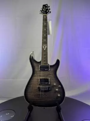 IBANEZ SZ MAHOG BODY FLAME MPL TOP TRANS GREY