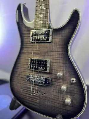 IBANEZ SZ MAHOG BODY FLAME MPL TOP TRANS GREY 2