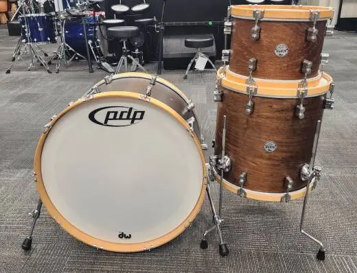 Pacific Drums - Concept Maple Classic 3-Piece Shell Pack (24,13,16) - Walnut with Natural Hoops