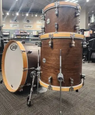 Pacific Drums - Concept Maple Classic 3-Piece Shell Pack (24,13,16) - Walnut with Natural Hoops 2