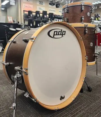 Pacific Drums - Concept Maple Classic 3-Piece Shell Pack (24,13,16) - Walnut with Natural Hoops 2