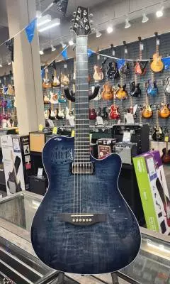 Godin Guitars - A6 Ultra Acoustic Electric Guitar w/Gig Bag - Denim Blue Flame