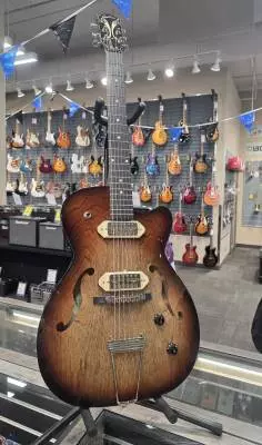 Godin Guitars - 5th Avenue Thin Line Electric Guitar, Gold Foil Pickups with Gigbag - Vintage Burst