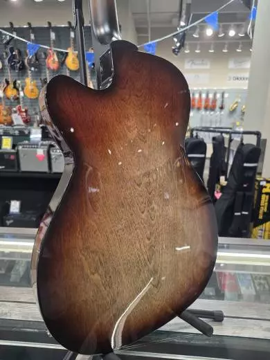 Godin Guitars - 5th Avenue Thin Line Electric Guitar, Gold Foil Pickups with Gigbag - Vintage Burst 2