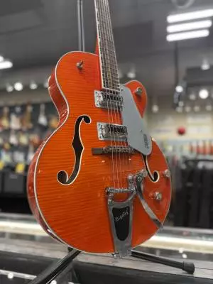 Gretsch Guitars - G5427TFM Electromatic Hollow Body Single-Cut with Bigsby, Tiger Flame Maple, Laurel Fingerboard - Orange Stain 2
