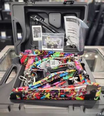 Tama - 50th Anniversary Limited Edition Iron Cobra Power Glide Twin Pedal - Marble Psychedelic Rainbow 2