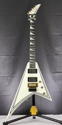 Jackson Guitars - MJ Series Rhoads RR24MG, Ebony Fingerboard - White with Black Pinstripes 7