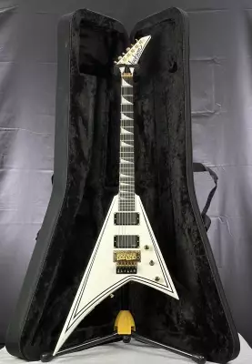 Jackson Guitars - MJ Series Rhoads RR24MG, Ebony Fingerboard - White with Black Pinstripes