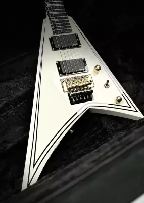 Jackson Guitars - MJ Series Rhoads RR24MG, Ebony Fingerboard - White with Black Pinstripes 6