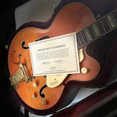 Gretsch Guitars - Vintage Select Edition 1955 Chet Atkins Hollow Body with Bigsby - Vintage Orange Stain, Lacquer 4