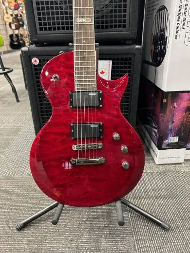 ESP LTD SINGLE CUT Q/M TOP TRANS BLK CHERRY