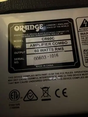 Orange Amplifiers - CR60C-BK 2