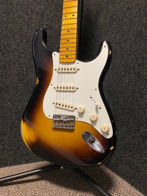 Fender Custom Shop Troposphere Strat Hard-Tail Heavy Relic, Maple Fingerboard - Super Faded Aged 2-Colour Sunburst