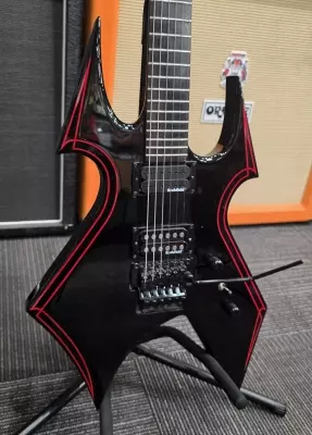 B.C RICH WMD WARBEAST GTR ONXY/RED PINSTRIPE 2