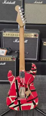 EVH Striped Series Frankie, Maple Fingerboard - Red/White/Black Relic 2