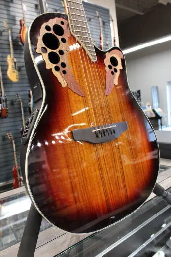 Ovation - Celebrity Elite Exotic Super Shallow Composite-Body Acoustic/Electric Guitar - Koa Burst 2