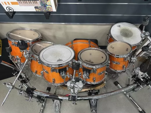 MAPEX - M-Series 7 Piece Transparent Orange Drum Kit w/ Hardware Rack & Accessories 7