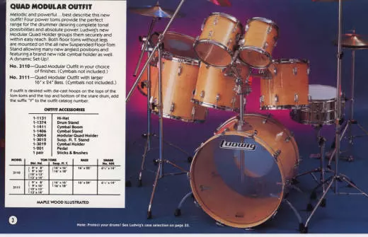 Ludwig Vintage Quad Modular 7 piece drum set 2