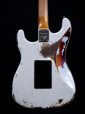 Fender Custom Shop Limited Edition Dual-Mag II Stratocaster Relic RW  Olympic White Over 3TSB 3