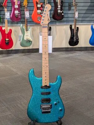 Charvel Guitars - Pro-Mod San Dimas Style 1 HSS FR M, Maple Fingerboard - Aqua Flake 2