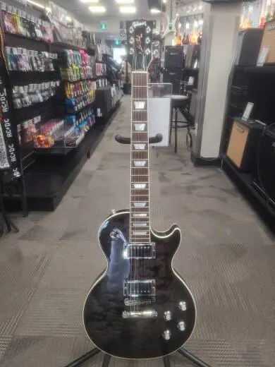 GIBSON 2017 LP PREMIUM QUILT-TRANS EBONY