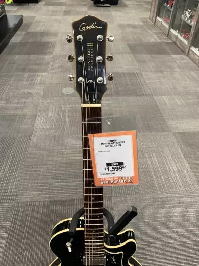 Godin Montreal Premiere Thinline Semi-Hollow Trans Black w/Bigsby 2