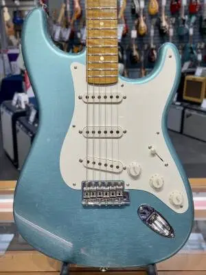 Fender Custom Shop - Limited Edition Roasted Pine Stratocaster DLX Closet Classic, 1-Piece Roasted AAA Flame Maple Neck and Fingerboard - Aged Teal Green Metallic