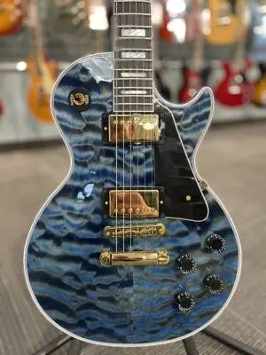 Gibson Custom Shop - Les Paul Custom AAA Quilt Top Electric Guitar with Hardshell Case - Indigo Blue