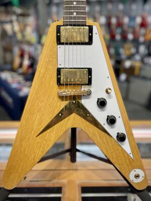 Store Special Product - Gibson Custom Shop - 1958 Korina Flying V - White Pickguard