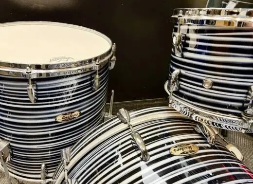 Pearl Masters Maple Pure 10, 12, 16, 22 in Black Oyster Swirl 2